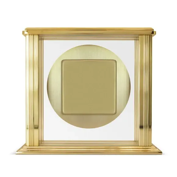 Mantel Clock with Roman Numerals - Brass