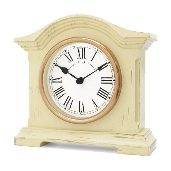 Mantel Clock with Roman Numerals - Buttermilk