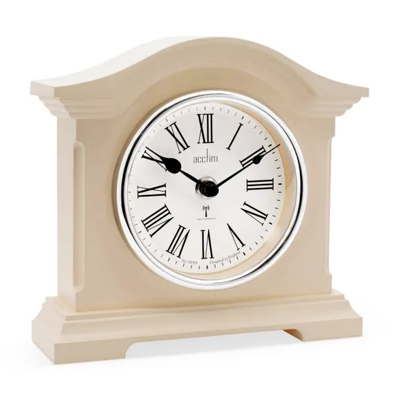 Mantel Clock with Roman Numerals - Cream