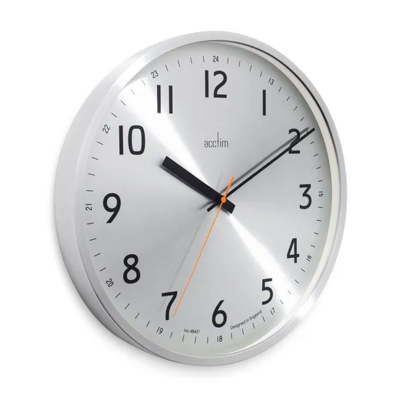 Quartz Wall Clock - Silver, Metal