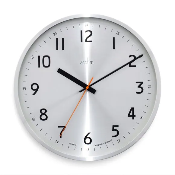 Quartz Wall Clock - Silver, Metal image