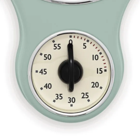 Retro Wall Clock with Timer - Sage