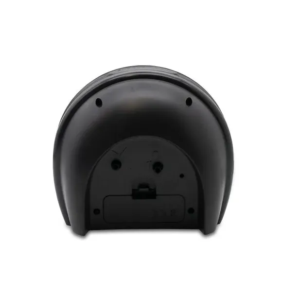 Round Alarm Clock Non-Ticking - Black