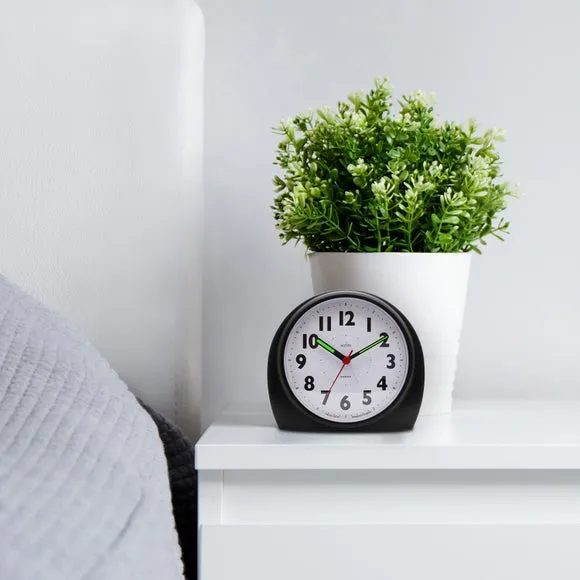 Round Alarm Clock Non-Ticking - Black