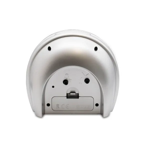 Round Alarm Clock Non-Ticking - Silver