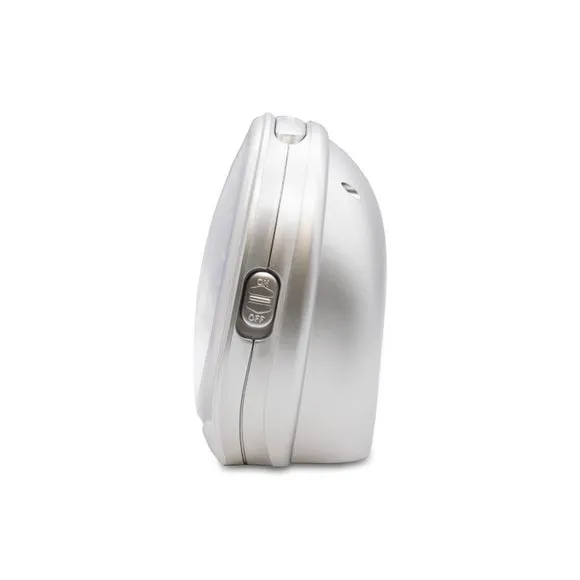 Round Alarm Clock Non-Ticking - Silver
