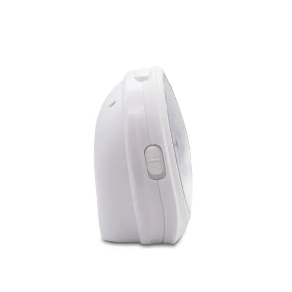 Round Alarm Clock Non-Ticking - White