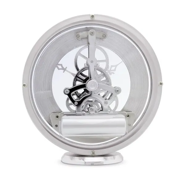 Skeleton Mantel Clock - Silver, Metal