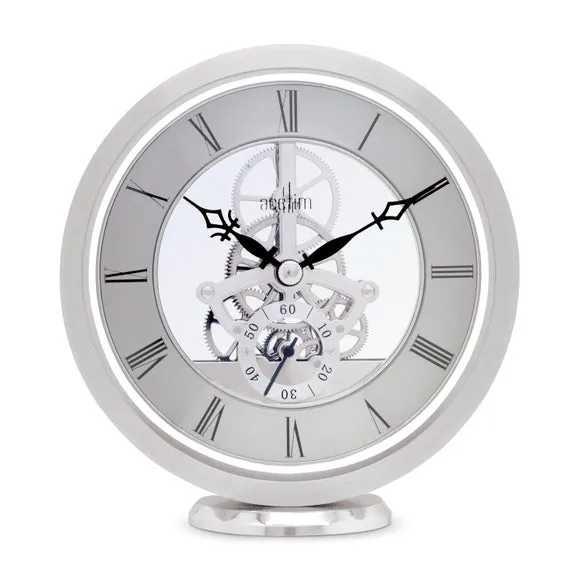 Skeleton Mantel Clock - Silver, Metal image