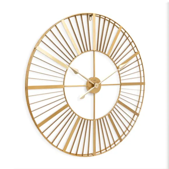 Skeleton Wall Clock Indoor Outdoor - Gold, Metal