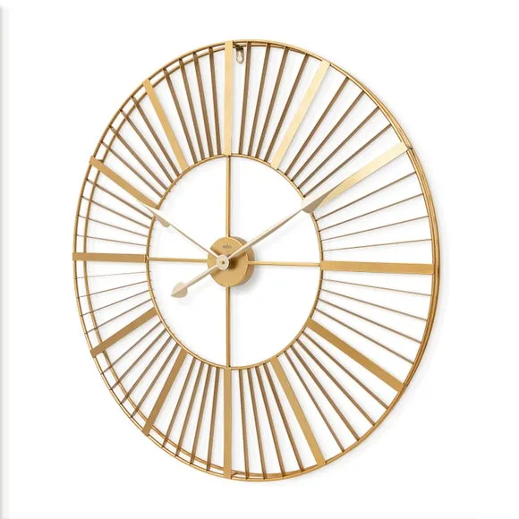 Skeleton Wall Clock Indoor Outdoor - Gold, Metal