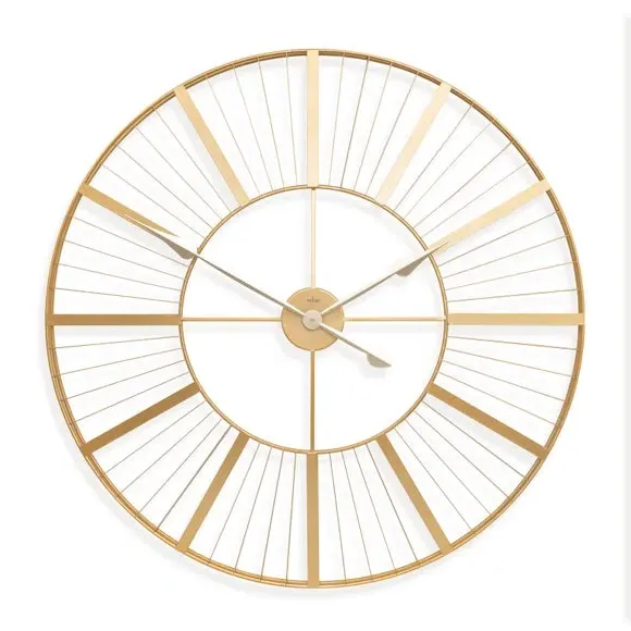 Skeleton Wall Clock Indoor Outdoor - Gold, Metal