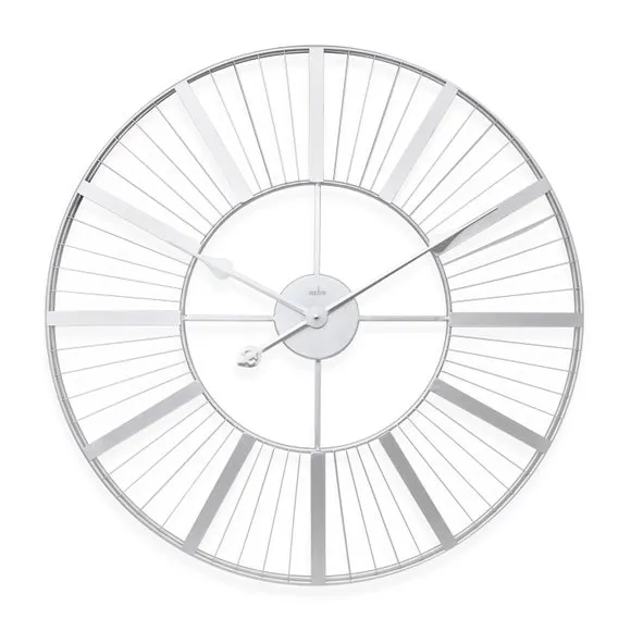 Skeleton Wall Clock Indoor Outdoor - Silver, Metal image