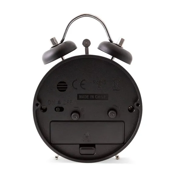 Small Alarm Clock Roman Numerals - Black, Metal
