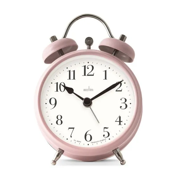 Small Alarm Clock Roman Numerals - Dusty Rose