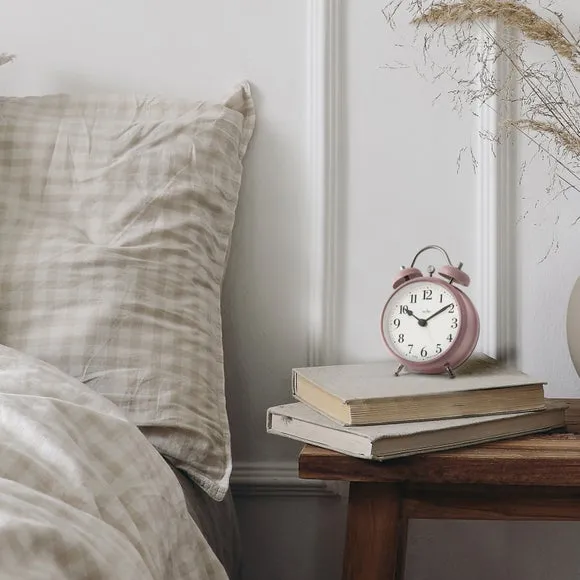 Small Alarm Clock Roman Numerals - Dusty Rose