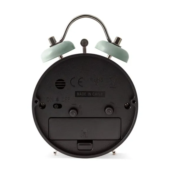 Small Alarm Clock Roman Numerals - Sage, Metal