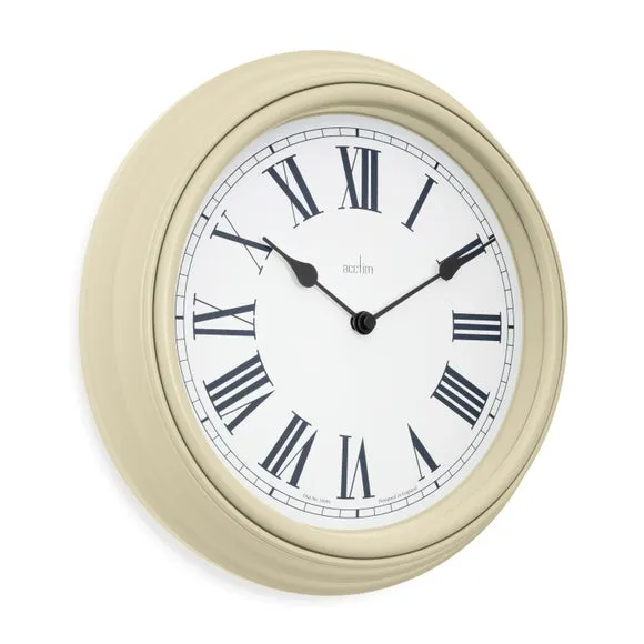 Traditional Wall Clock - Cream, Plastic