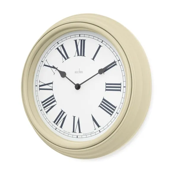 Traditional Wall Clock - Cream, Plastic
