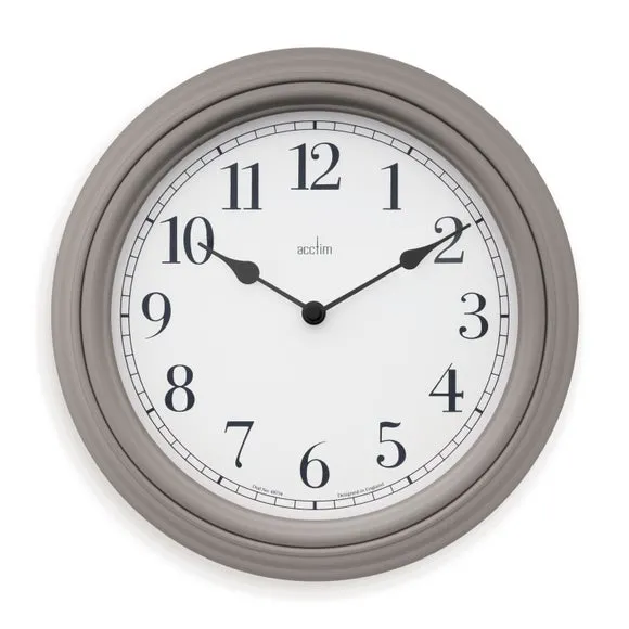 Traditional Wall Clock - Pigeon Grey, Plastic