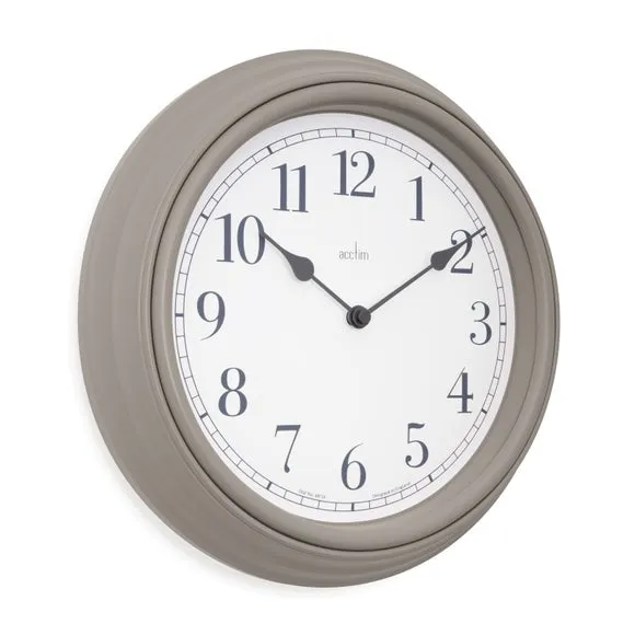 Traditional Wall Clock - Pigeon Grey, Plastic