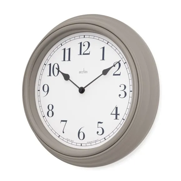 Traditional Wall Clock - Pigeon Grey, Plastic