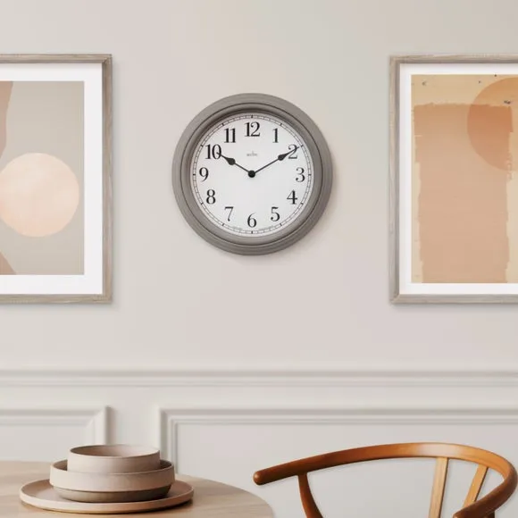 Traditional Wall Clock - Pigeon Grey, Plastic