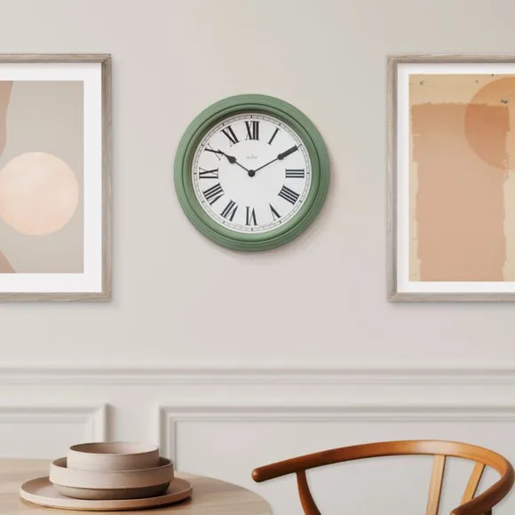 Traditional Wall Clock - Sage, Plastic