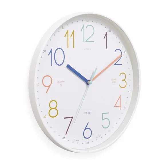Wall Clock with Learning Display - Multicolor