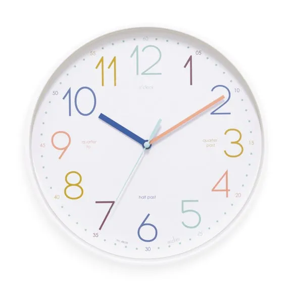 Wall Clock with Learning Display - Multicolor