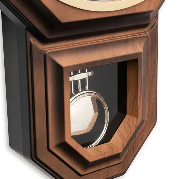 Wooden Wall Clock with Pendulum - Dark Wood