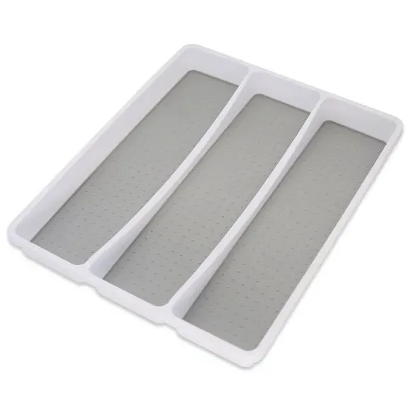 3-Part Drawer Organiser with Non-Slip - White