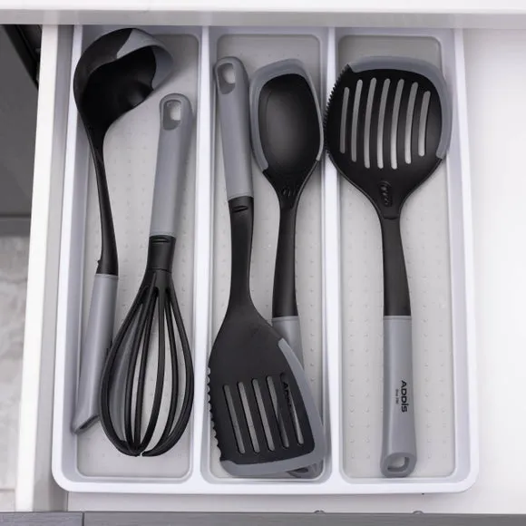 3-Part Drawer Organiser with Non-Slip - White