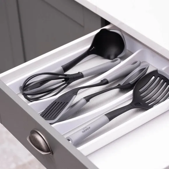 3-Part Drawer Organiser with Non-Slip - White image
