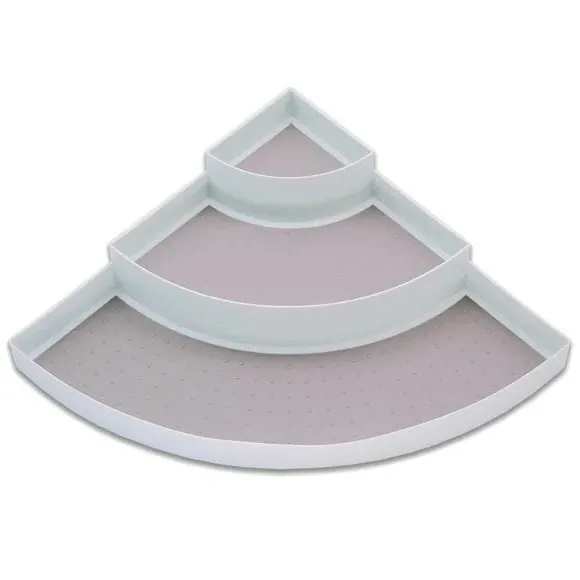 3-Tier Corner Storage Shelf - White, Plastic