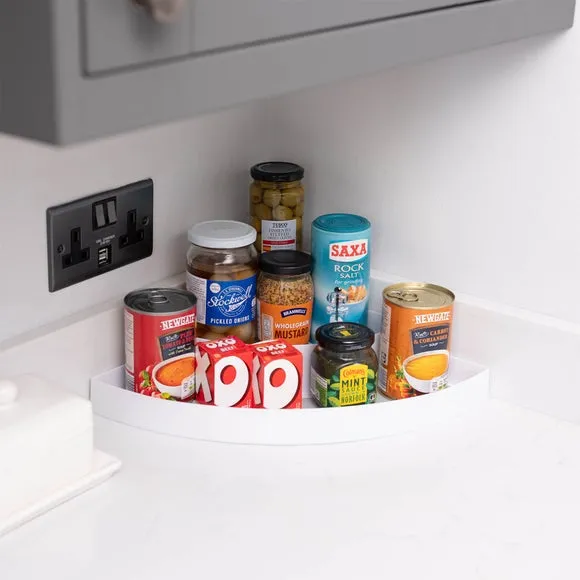 3-Tier Corner Storage Shelf - White, Plastic image