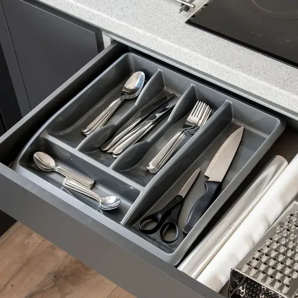Cutlery Drawer Organiser - Metallic Grey image