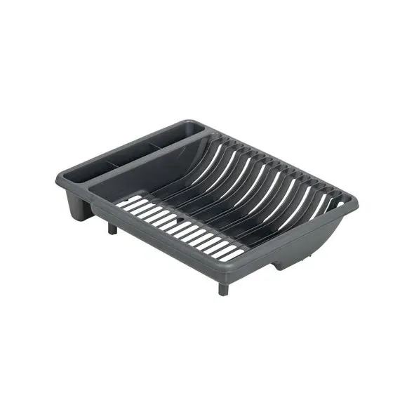 Draining Rack with Raised Feet - Grey, Metallic