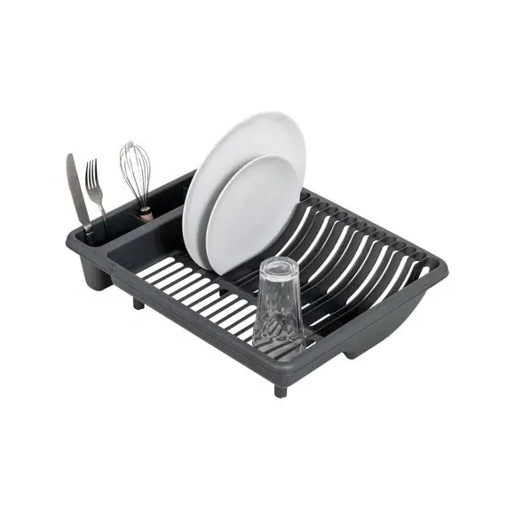 Draining Rack with Raised Feet - Grey, Metallic