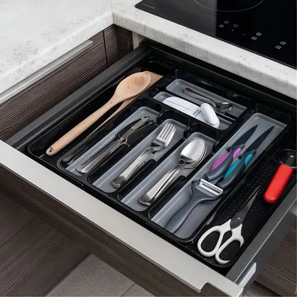 Extendable Drawer Organiser - Black image