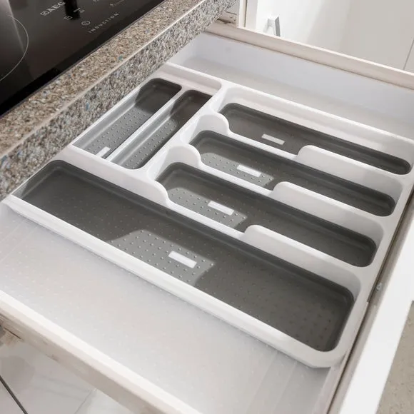 Extendable Drawer Organiser - White