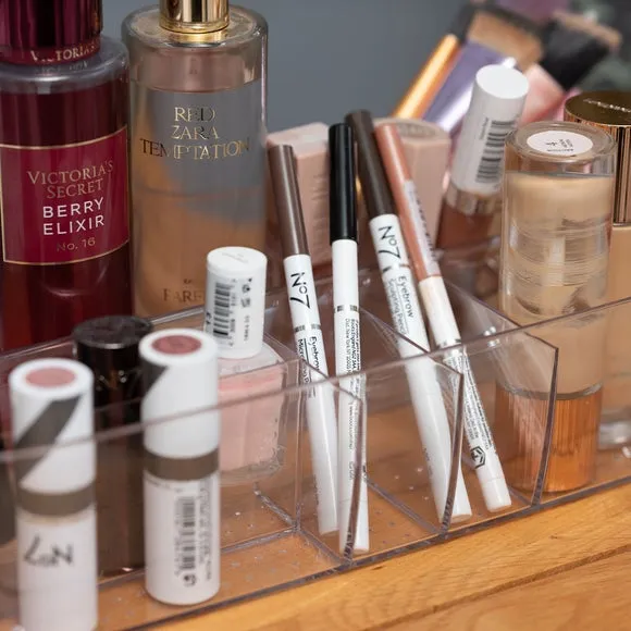 Large Organiser Tray with 8 Compartments - Clear