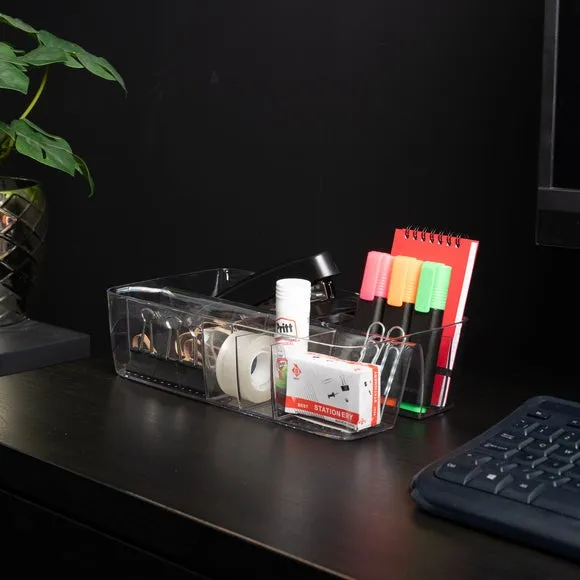 Large Organiser Tray with 8 Compartments - Clear
