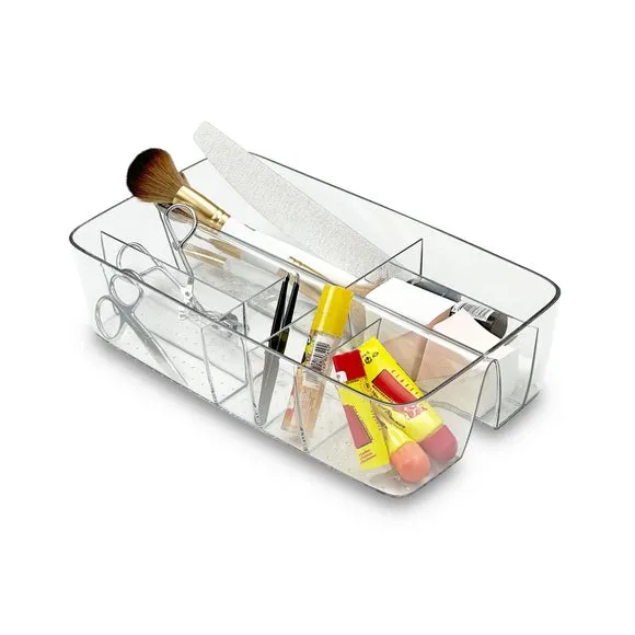 Large Organiser Tray with 8 Compartments - Clear