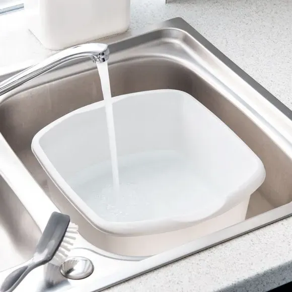 Rectangular Washing Up Bowl - White, Plastic