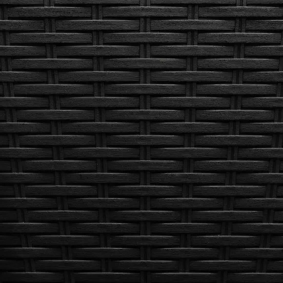 Toilet Brush & Bin Set - Black, Rattan