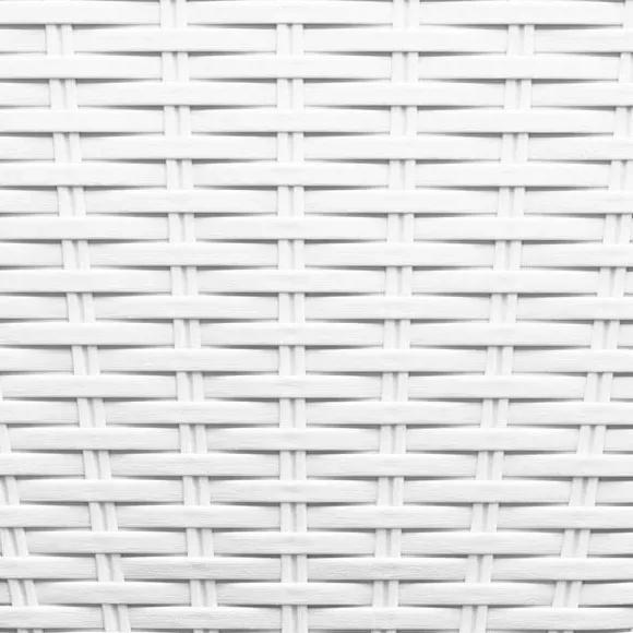 Toilet Brush & Bin Set - White, Rattan Design