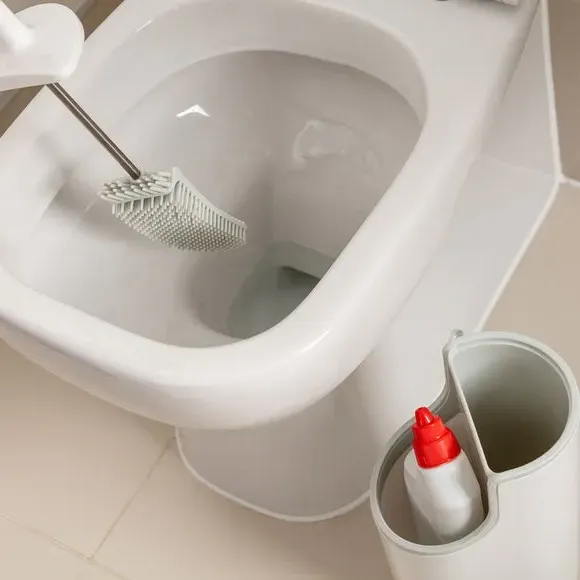 Toilet Brush with Cleaner Compartment - White