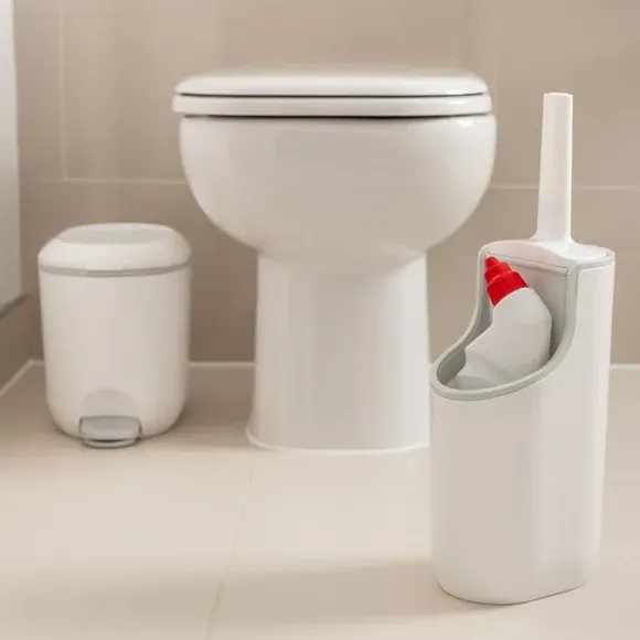 Toilet Brush with Cleaner Compartment - White