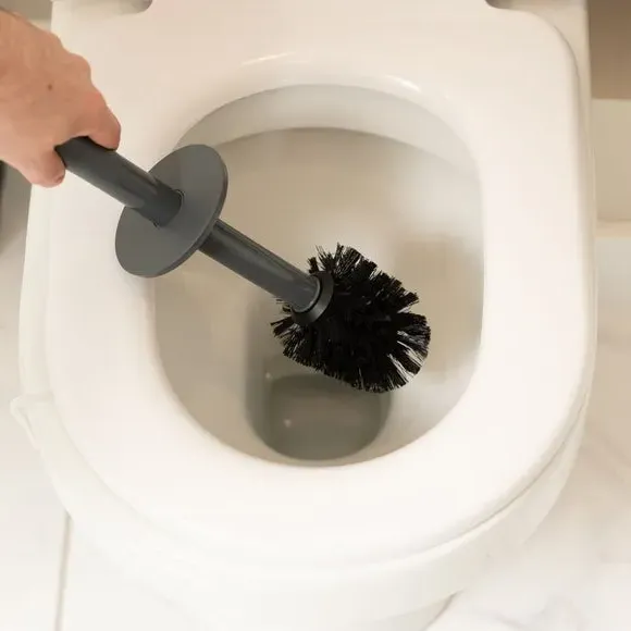 Toilet Brush with Dispenser - Charcoal, Rattan